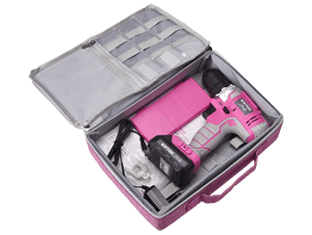 Kufřík s vrtačkou a sadou vrutů a bitů Extol Lady