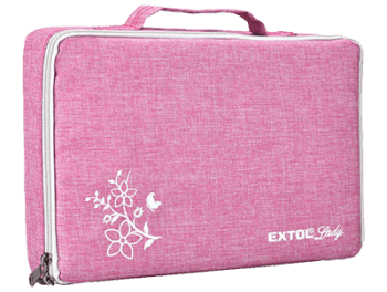 Růžový kufřík na vrtačku Extol Lady